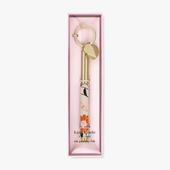 Kate Spade Floral Garden Ink Pen Keychain Fob - Picture 1 of 6